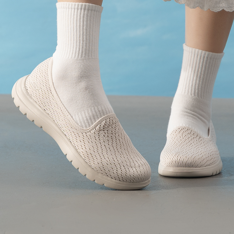 Women Shoes Hong Kong - Skechers 136505-NAT Sapatos femininos de malha