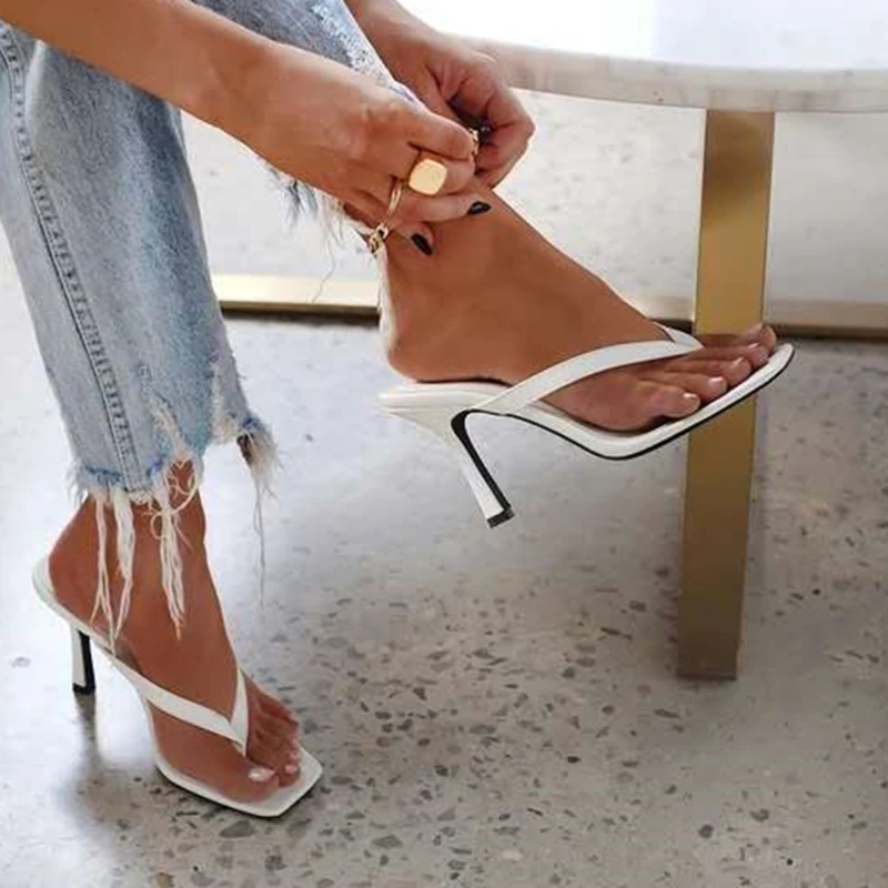 Ankle Strap Heels - Chinelos de salto alto feminino elegante