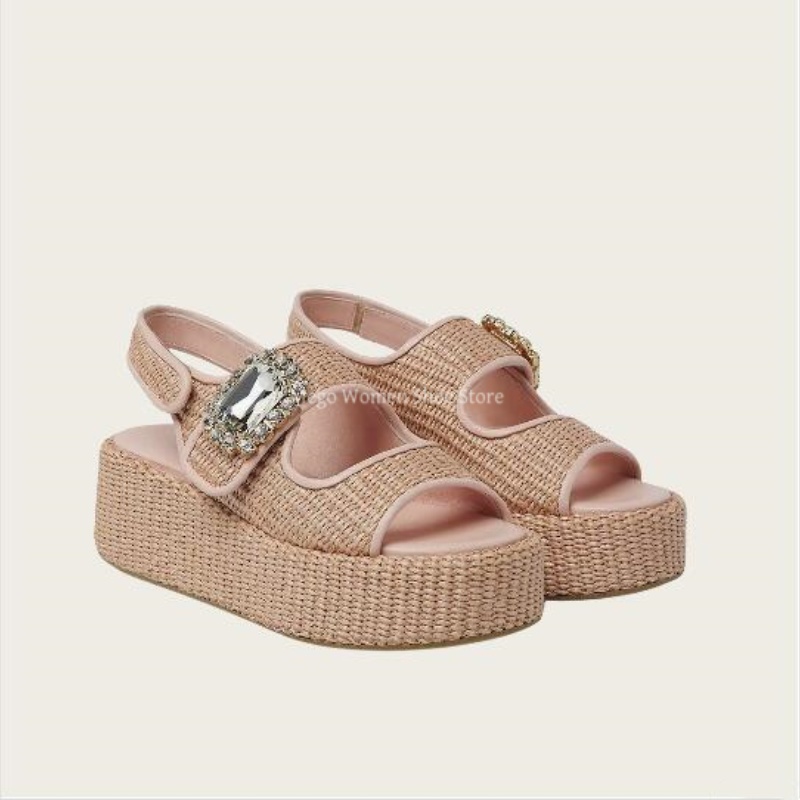 Women'S Shoes Hands Free - Sandálias de sola grossa tecidas de