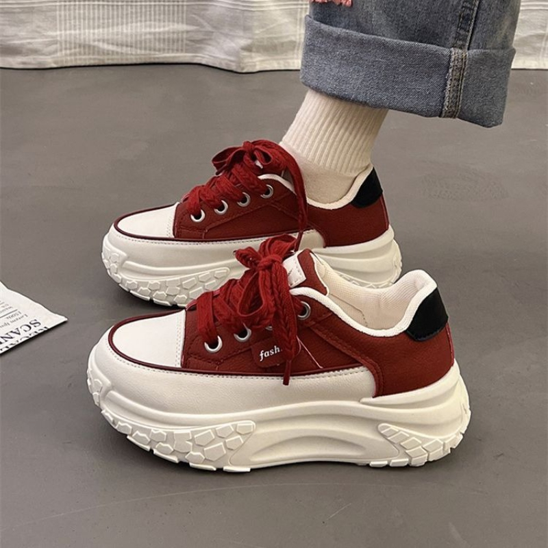 Platform Sneakers Chunky - Primavera chunky tênis branco para mulher