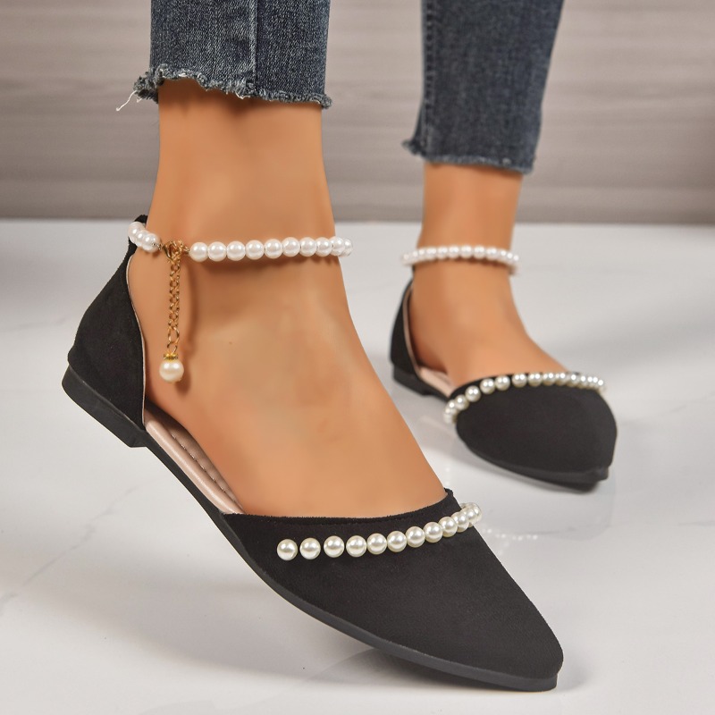 Ankle Strap Heels - Sapatilhas Elegantes de Camurça com Bico