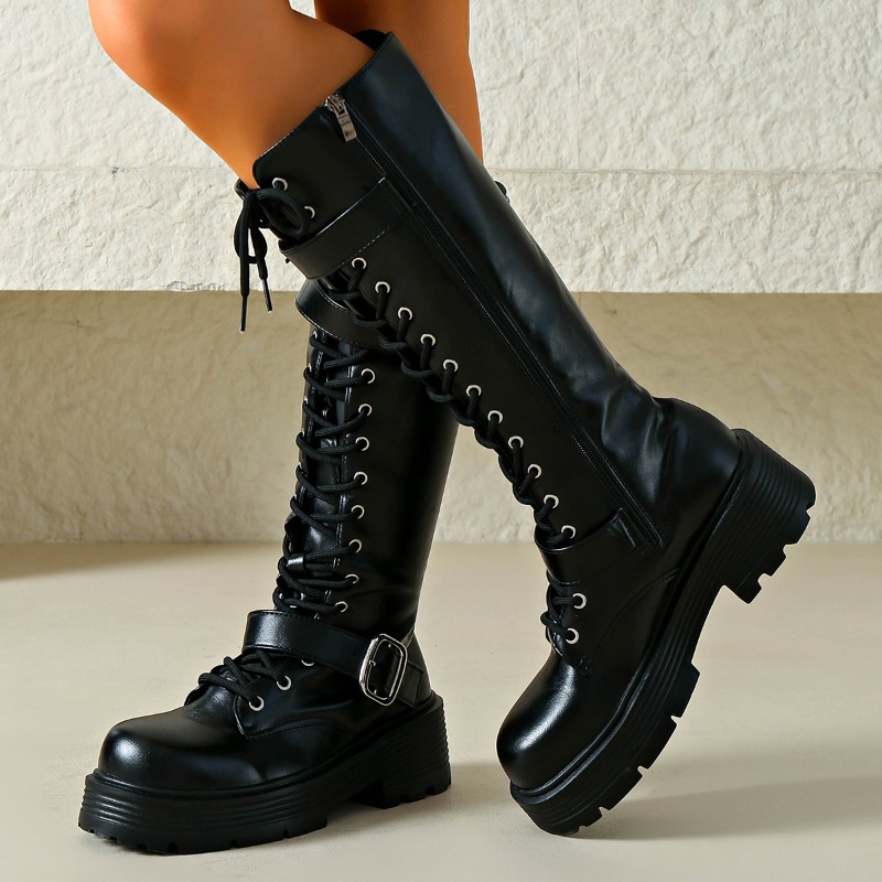 Botas Femininas de Cano Alto c - Platform Sneakers Chunky avaliação e preço