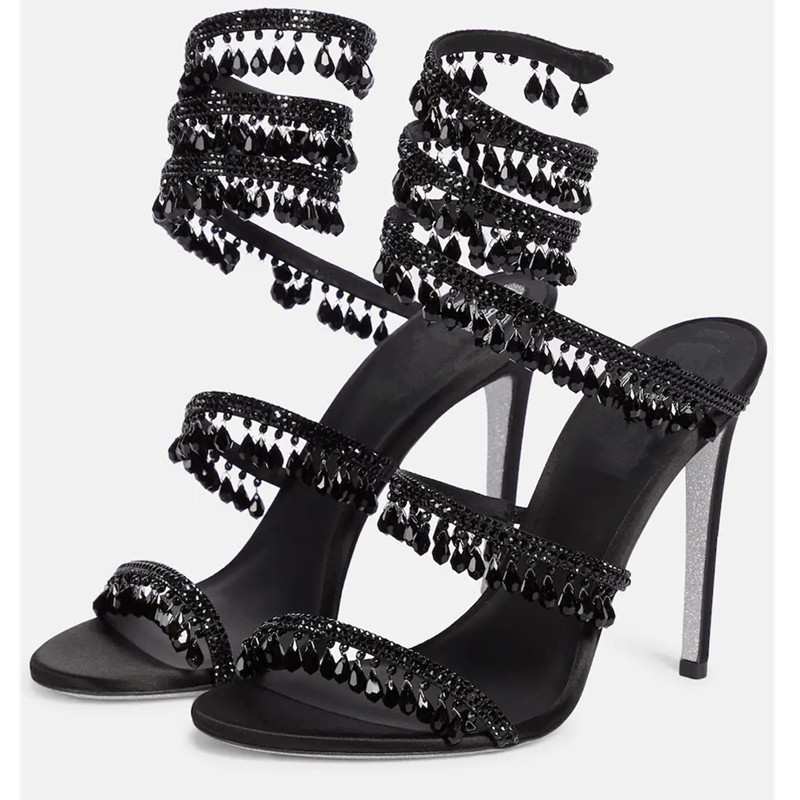 Sandálias de salto alto com fr - Ankle Strap Heels avaliação e preço