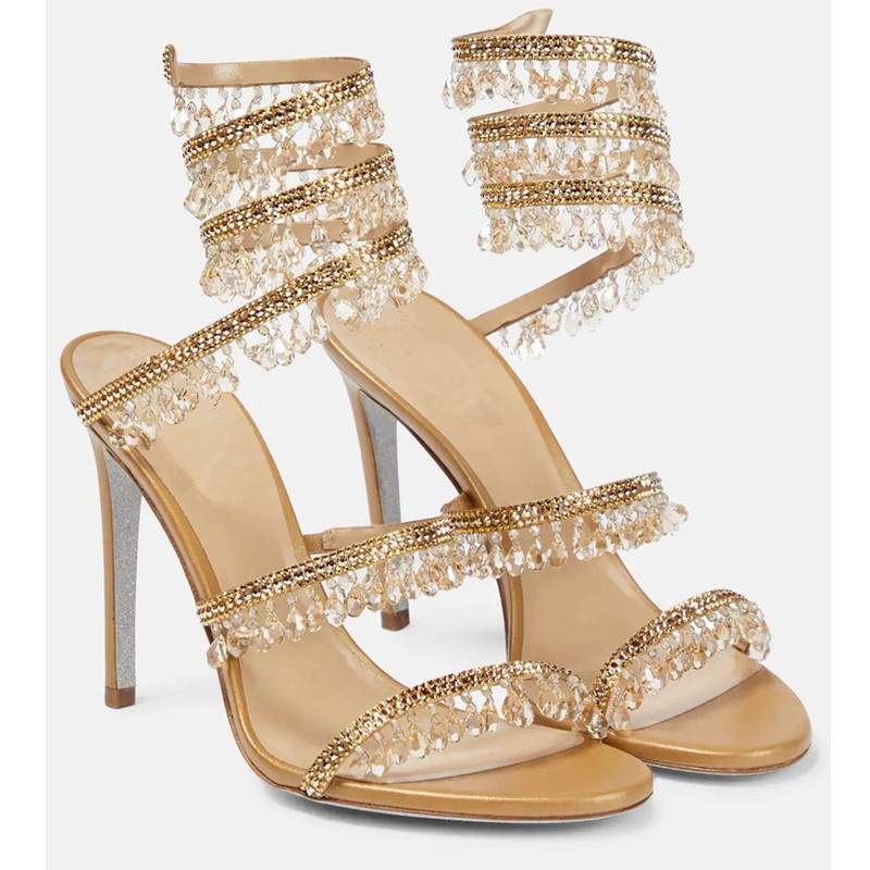 Sandálias de salto alto com fr - Ankle Strap Heels avaliação e preço