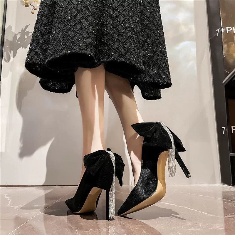 Preto com arco stiletto mulher - Women Shoes Quick Delivery avaliação e preço