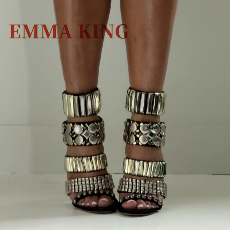 Preto embelezado tornozelo cin - Ankle Strap Heels avaliação e preço