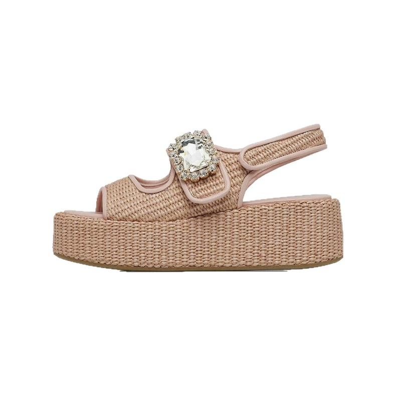 Sandálias de sola grossa tecid - Women'S Shoes Hands Free avaliação e preço