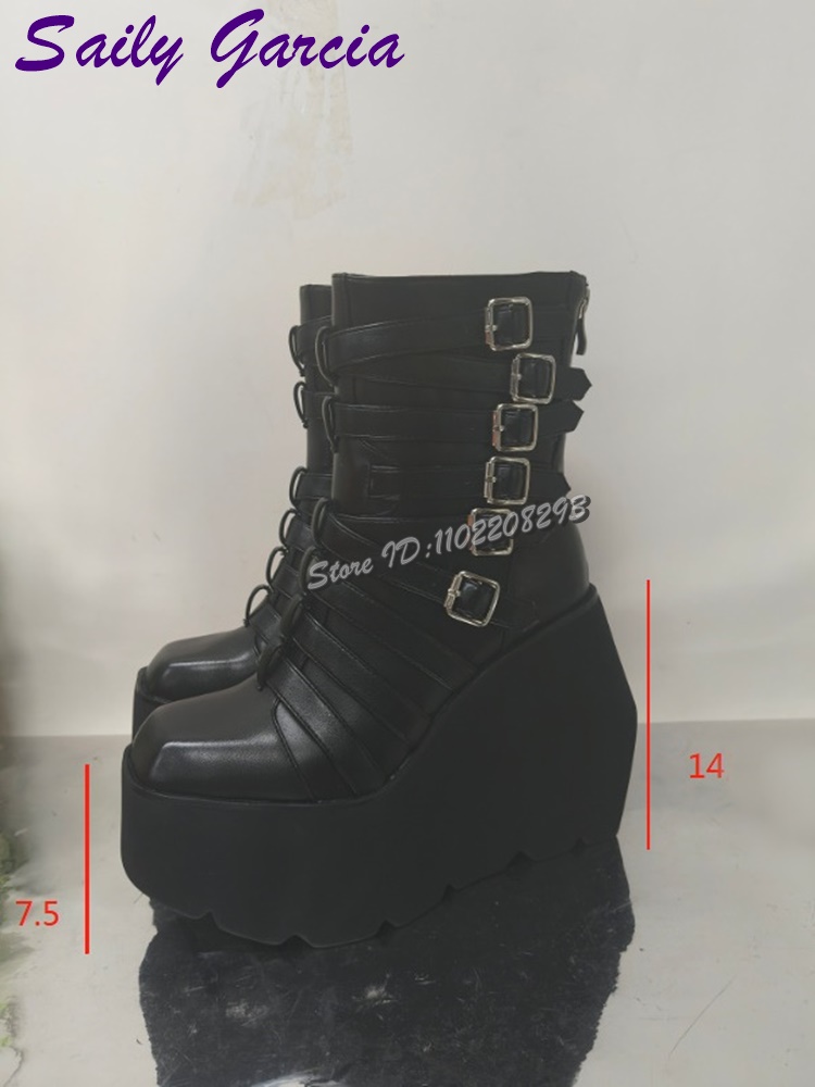 Punk cinto fivela plataforma b - Women'S Shoes Y2K avaliação e preço