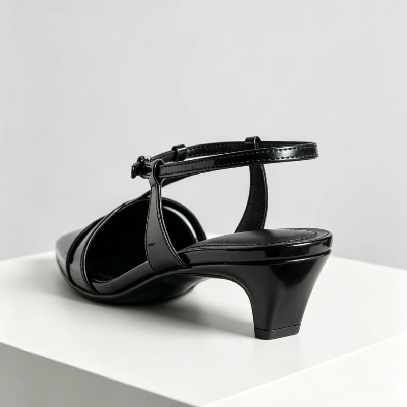 Couro de patente gatinho salto - Ankle Strap Heels avaliação e preço