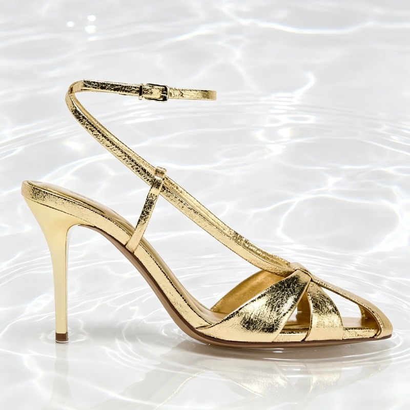 Moda ouro sandálias de salto f - Women Shoes Brand avaliação e preço
