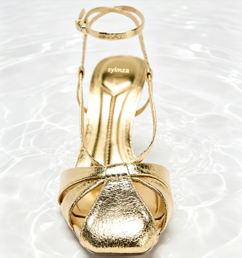 Moda ouro sandálias de salto f - Women Shoes Brand avaliação e preço